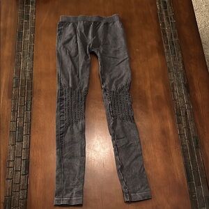 Gray Textured Leggings